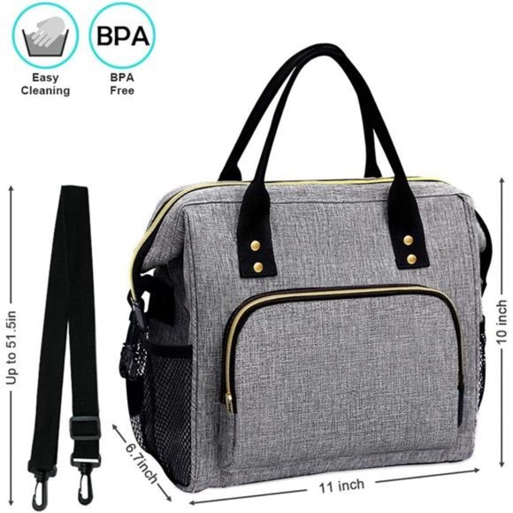 Lunch Box for Men, Insulated Lunch Bag, Large Lunch Tote bags, Leak Proof Lunch - Picture 6 of 6